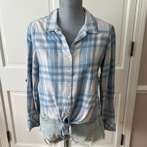 Cloth and Stone Tie Front Flannel